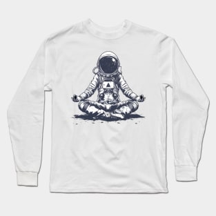 Cosmic Yoga: Astronaut in Tranquility Long Sleeve T-Shirt